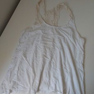 Pretty White Tank with Lace Back